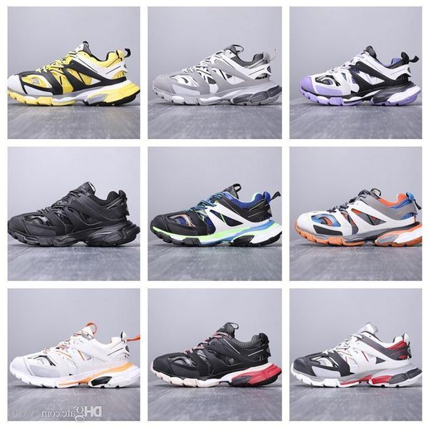 

2019 paris triple s track 3.0 sneaker tess s.gomma maille white/orange black outdoor running shoes luxury women men designer shoes
