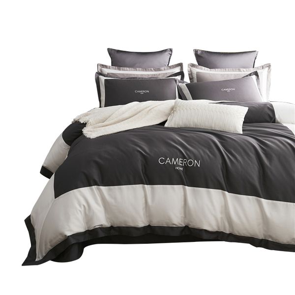 

100% cotton bedding set king  size quilt covers sets american style patchwork duvet cover bedsheet grey gold green bed set