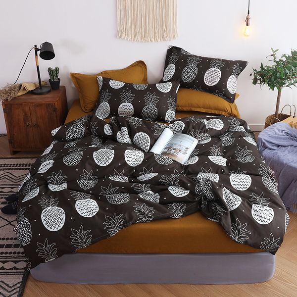 

simple classic  bedding set 5 size bed linen 4pcs/set duvet cover set pastoral bed sheet ab side duvet cover 2019 bed