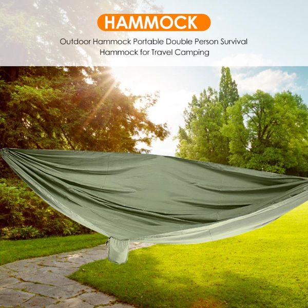 

portable double person backpacking hammocks outdoor durable survival hunting camping sleeping bed hammock with straps