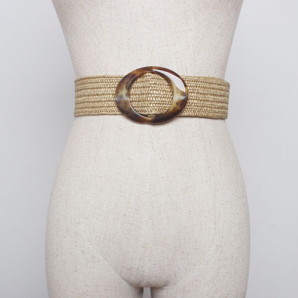 

2019sell new womens belt new style candy colors rope braid belt female for dress round elastic buckle bz29, Black;brown