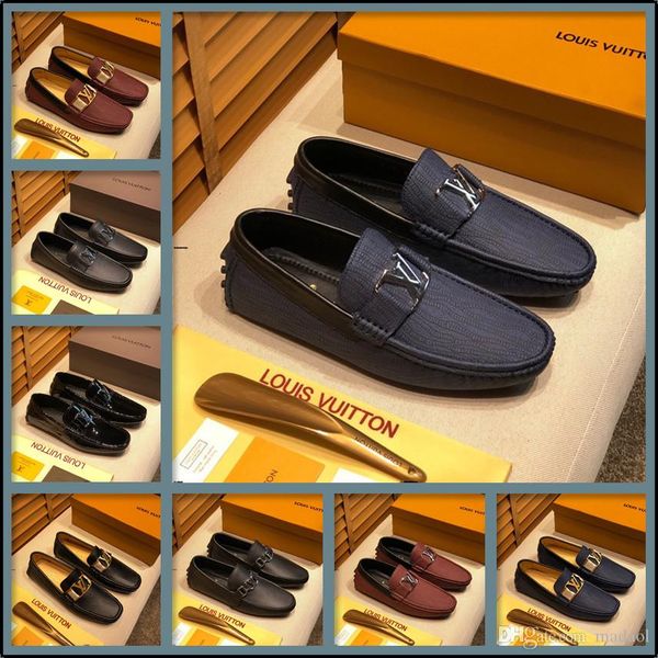 

18ss джентльмен mens обувь casual brand luxury shoes men driving дышащая genuine leather повседневная обувь мужская мокасины скольжение на y, Black