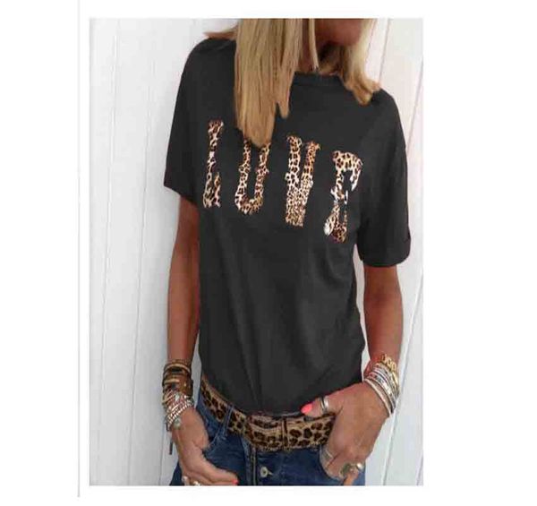 

women designer t shirts fashion luxury letter leopard short sleeve tshirts womens summer brand crew neck t-shirts tees high end, White