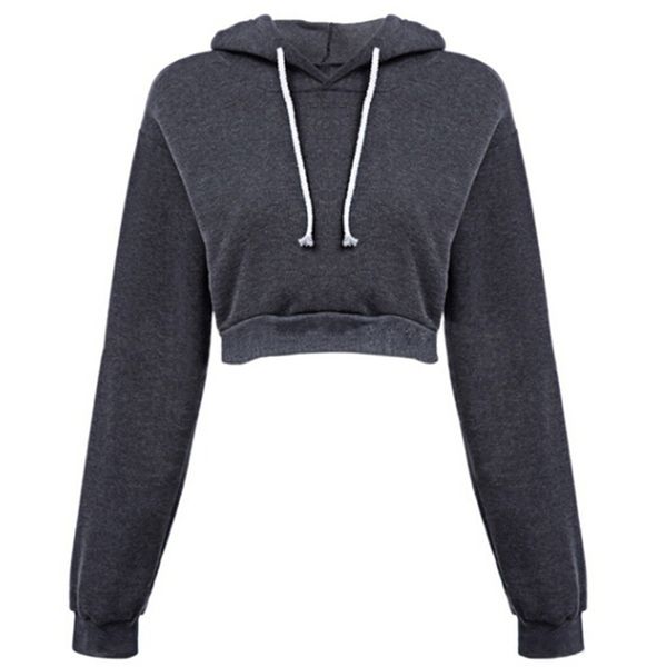 

hegnsong hip hop hooded hoodies women's short sweatshirt casual streetwear sweatshirt pullover sudadera mujer, Black