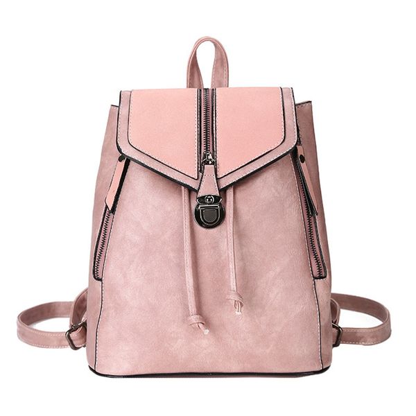 

vintage matte leather women backpacks multifunctional shoulder bag female girls backpack retro schoolbag