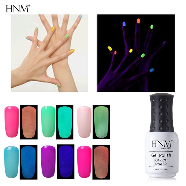 

hnm fluorescent luminous 8ml uv gel nail polish soak off hybrid lucky gelpolish painting gellak varnish semi permanent 10 colors, Red;pink