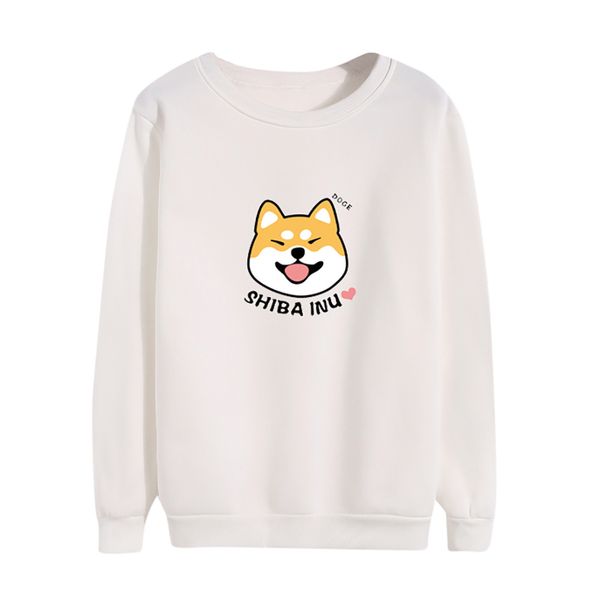 

women harajuku hoodies fleece autumn kawaii cute japanese anime shiba innu pullover kpop sweatshirt moletom sudadera mujer xew, Black