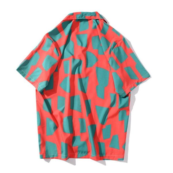

men's hawaiian print shirt sleeve beach loose casual blouse simple stylish vacation summer fashion shirts casual short, White;black