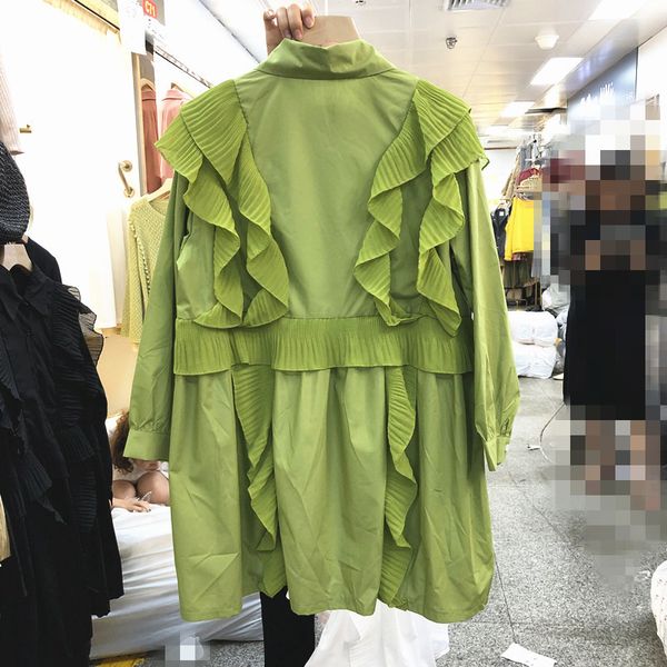 

ewq] 2020 spring autumn new turn-down collar patchwork ruffles women white shirt korea style plus size women blouse qz959