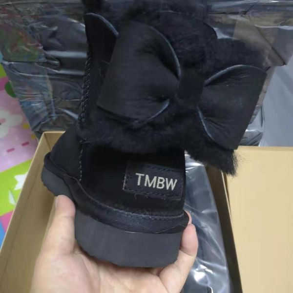 

shoes women 2019 real sheepskin women's winter boots genuine sheepskin woman snow boots warm wool, Black
