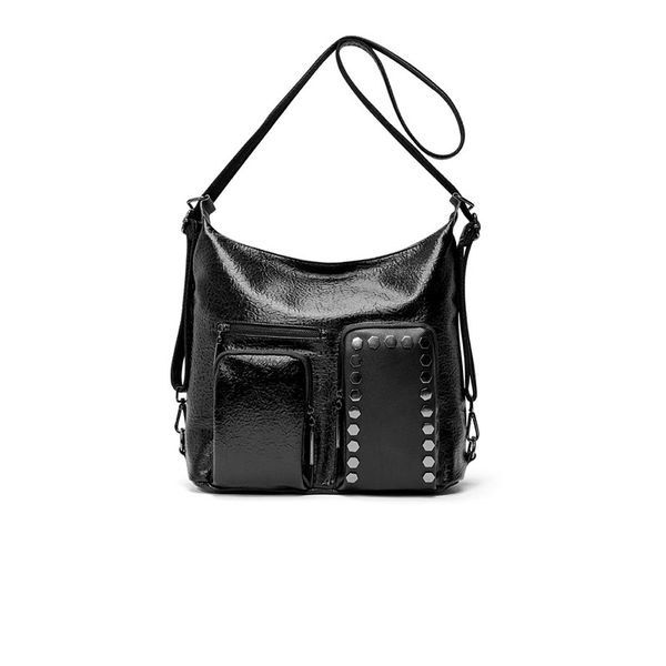 

ladies fashion rivet crossbody bags for women genuine leather messenger bags handbags female large big travel shoulder bag
