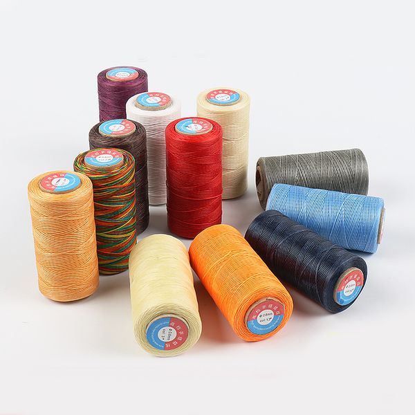 

34)260m waxed thread cotton polyester hand knitting string strap necklace rope bead sewing craft for leather caft stitching 0.8, Black;white