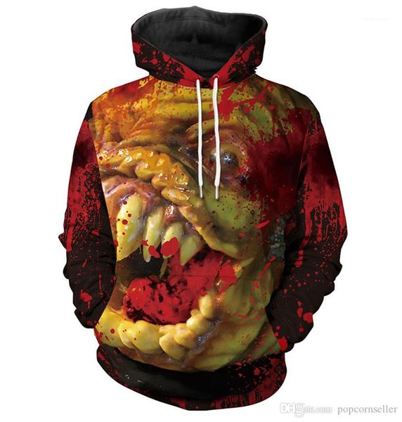 

parade scary pullover hoodie casual mens clothing halloween mens fashion designer hoodie new 3d printed night, Black