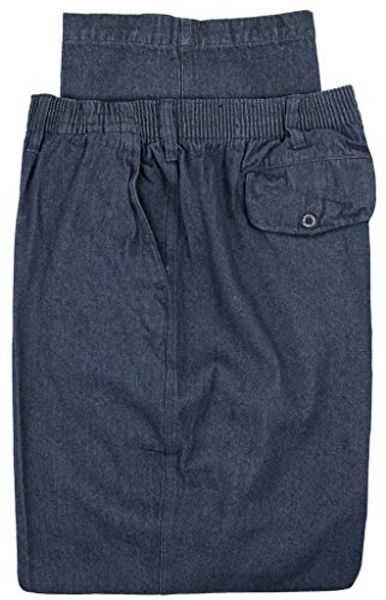 

falcon bay big & tall men's casual pants full elastic denim, Blue