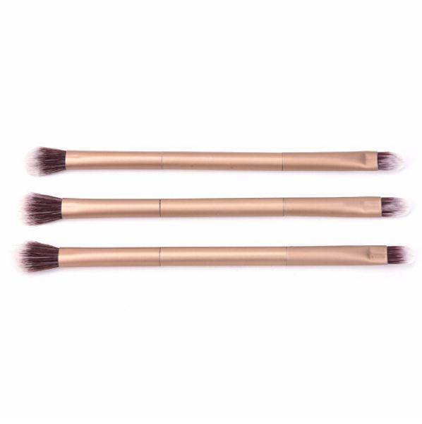 

professional eye makeup brush double ended metal handle tapered concealer highlighter eyeshadow blending brush