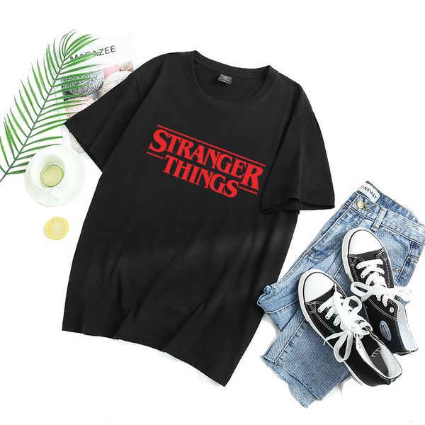 

fashion stranger things women t-shirt summer casual tee for women letters print breathable comfort soft t-shirt size xs-3xl-2, White
