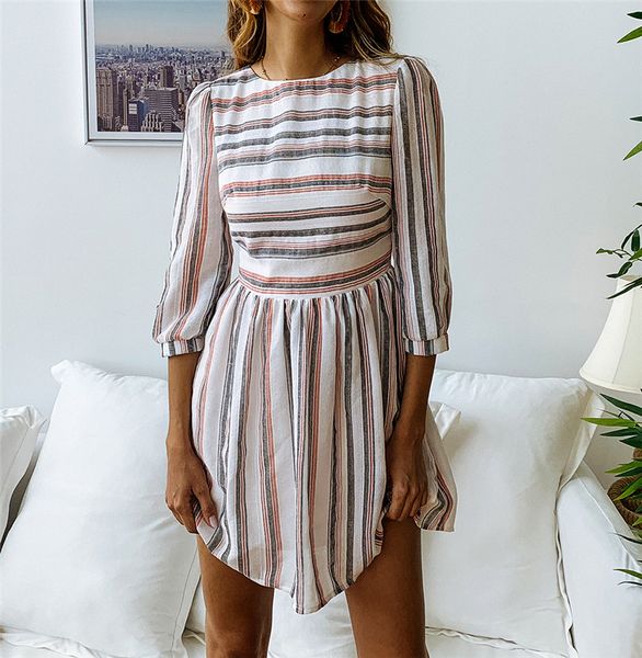 

3 4 рукава нашивки эластичный пояс вскользь женщин, Black;gray