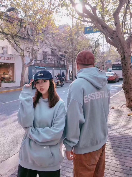 

2020 3m reflective essentials boxy fog hoodie men women icon essentials pullover sweatshirt skateboard fashion loose s-xl 4663#, Black