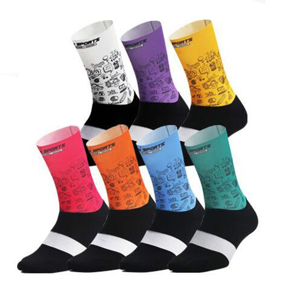 

anti slip cycling socks integral moulding mtb bike socks compression, Black
