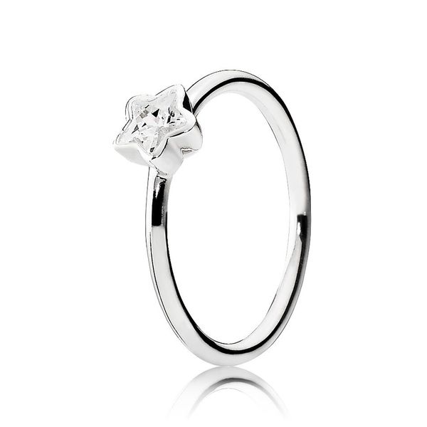 

real ale 925 sterling silver stars ring with pandora original gift box luxury designer jewelry women cubic zirconia diamond engagement rings, Golden;silver
