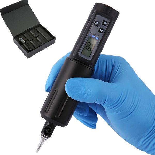 

wireless rotary tattoo machine lcd display battery tattoo pen 3.5mm stroke needle cartridges tattoo gun