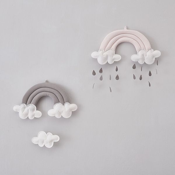 

creative cloud rainbow raindrop wall decor baby bed tent hanging pillows kids girls room decor cushion baby pgraphy props