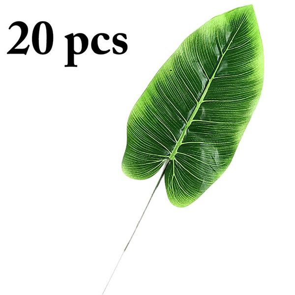 

45cm 20pcs fabric banana artificial plants leaf branch color print wedding home decor fake foliage diy floral green