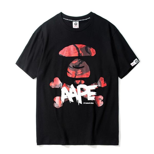 

2019 short sleeves cartoon camouflage printing mens t shirt men women designer t shirt loose cotton short sleeves, White;black