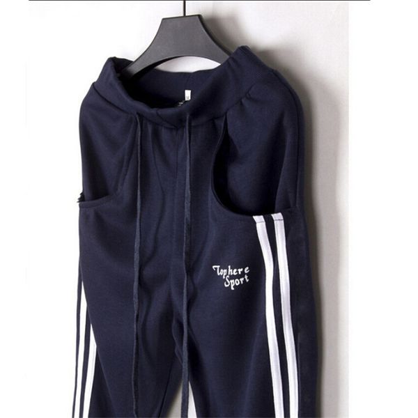 

active running mens pants sweatpants letter striped cool solid color casual pencil pants fashion mens sportswear, Black