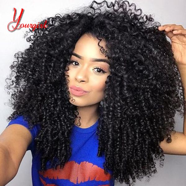 Kinky Curly Mink Human Virgin Hair Peruvian Remy Weaving Bundles