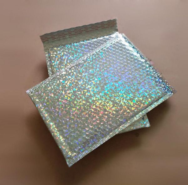 

laser warp bag 15x13cm/23x30cm large sliver laser wrap glitter metallic bubble mailer bag gift bag aluminum foil seals bubble envelope gift