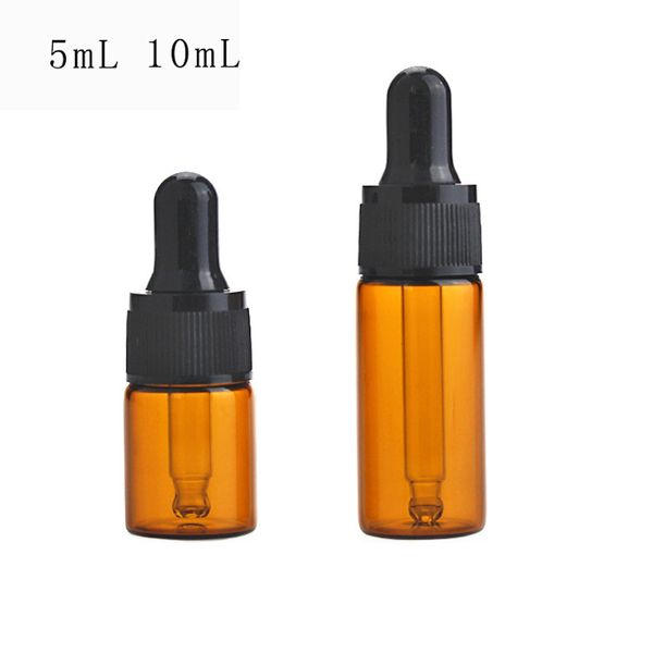 

5ml/10ml amber brown glass dropper bottles essential oil package bottles wholesale
