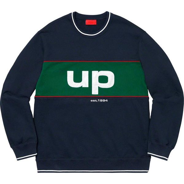 

19fw коробка большой логотип трубопроводы crewneck толстовка мужчины женщины пара пуловер сшитый цвет соответствия свитер улица верхняя одеж, Black