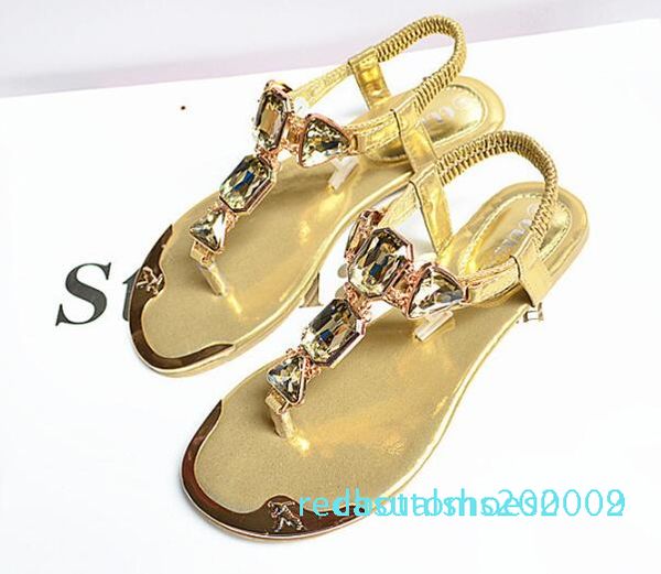 

summer womens sandals rhinestones rear wristbands with toe herringbone low to help flat shoes metalhead flat shoes, Black