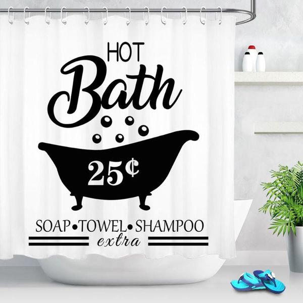 

black and white shower curtains waterproof polyester funny words bathroom screens curtain fabric bathtub accessories home decor