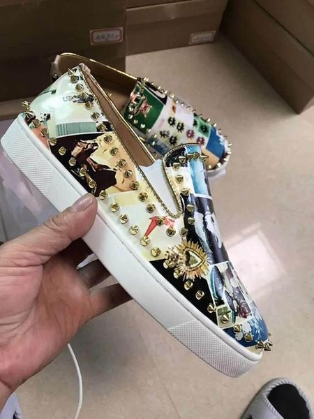 

red bottom low cut sneaker vieira orlato flat casual shoes pik boat pave shoes vieira spikes woman mens 2019 red bottom ace sneakerl14, Black