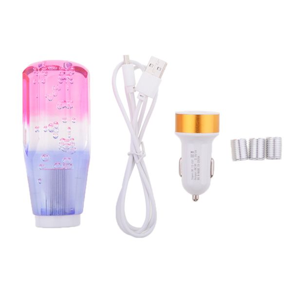 

3.9'' car gear stick shift knob bubble styling with led light including dual usb charger