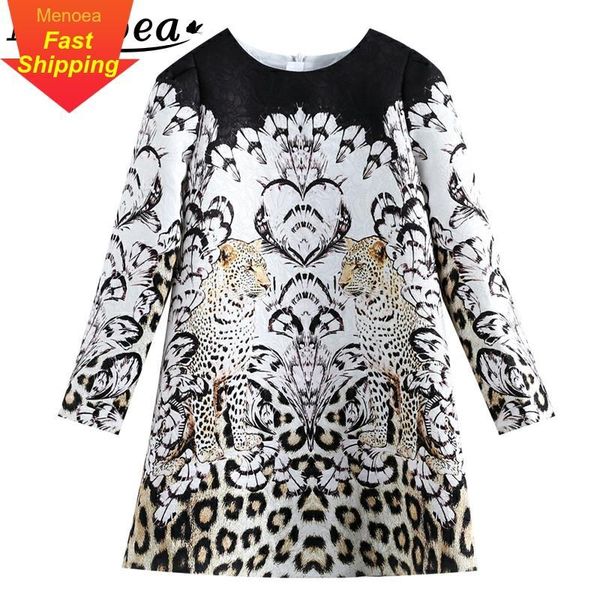 

menoea children winter dress 2020 new fashion style kids long-sleeve animals pattern dress design 3-14y exquisite clothes dress y200226, Red;yellow