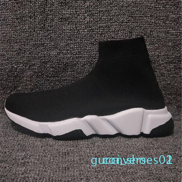 

2019 new paris speed trainers knit sock original luxury designer mens womens sneakers quality casual shoes without box co01, Black