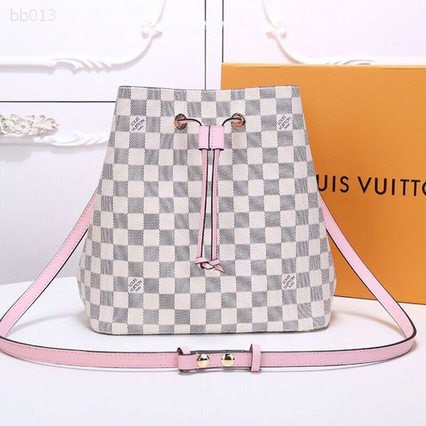 

european and american temperament plaid bucket bag 2019 new wild microfiber pumping handbag soft leather shoulder messenger bag tide