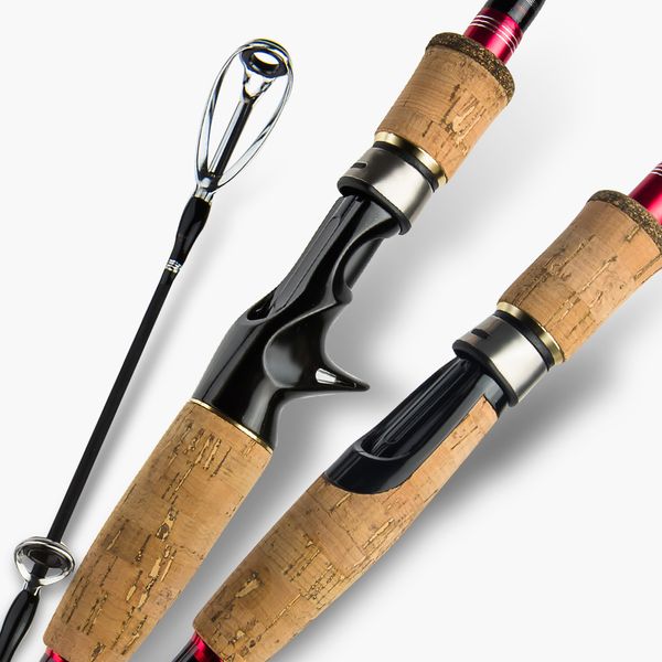 M poder Carbono Fibra Viagem Rod Haste de Pesca 1,8m 2.1m 2.4m 2.7m 3m Fiação de Fiação 4 Seções Lidar de Cortiça de Travel