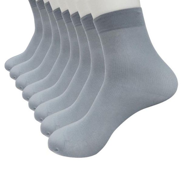 

2019 new 8 pairs bamboo fiber ultra-thin elastic silky short silk stockings men socks t4, Black