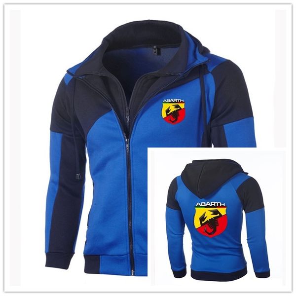 

for karl abarth logo sweatshirt men casual jacket double zipper cotton hoodie coat jacket men sports wear outerwear e