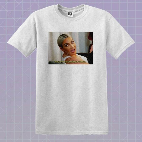 

kim least exciting t-shirt kourtney kuwtk kylie shut up tee tv kardashian top, White;black