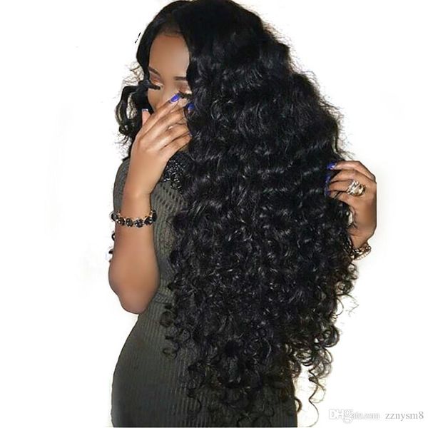 

full lace human hair wigs deep wave wigs for black women pre plucked natural hairline peruvian virgin hair swiss lace wig