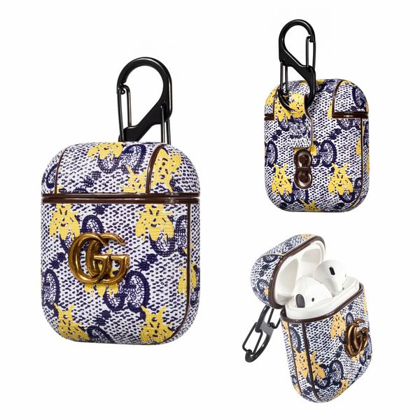 

For apple airpod fa hion airpod luxury ca e de igner leather protective cover hook cla p keychain anti lo t earphone package