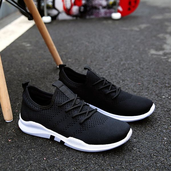 

traano spring/autumn new models men shoes 2019 fashion comfortable youth casual shoes for male soft mesh design cc-019, Black