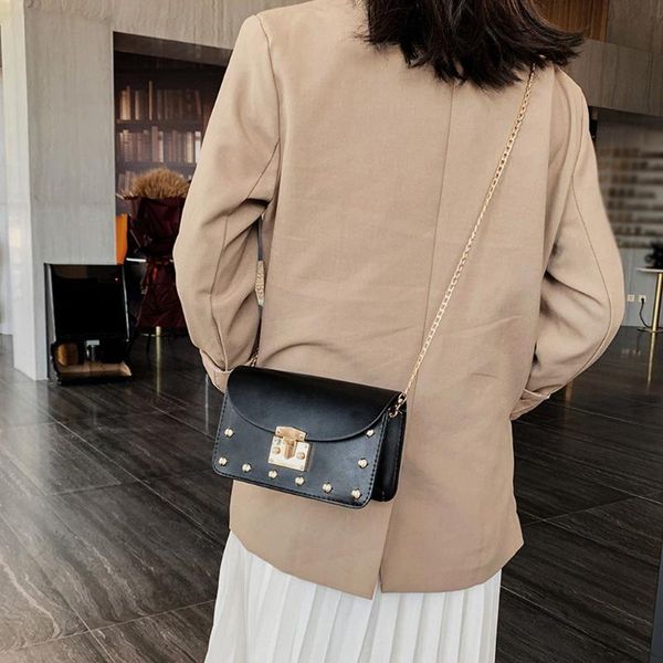 

women handbag 2020 new korean fashion rivets chain shoulder messenger bag famous classic crossbody bag