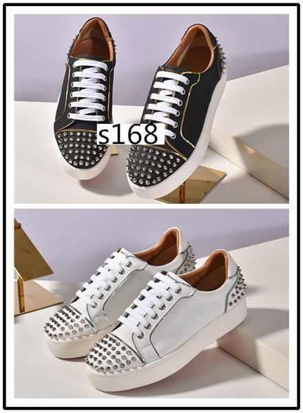 

mens red bottoms designer shoes spike suede leather men women flat fashion party lovers sneakers5, Black