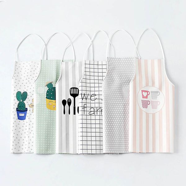 

waterproof nordic style kitchen apron sleeveless 1pcs pu cooking baking aprons oil-proof antifouling